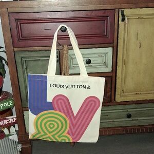 Louis Vuitton Cream And Multicolor Design Promotion Tote